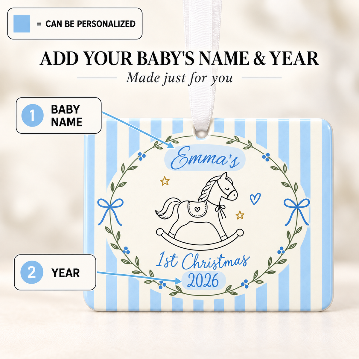 Rectangle Baby’s First Christmas Ornament