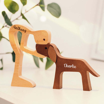 Cross-border New Products Personalized Combination Pet Wood Carving Ornaments Crafts Nordic Office Creative Crafts Puppy