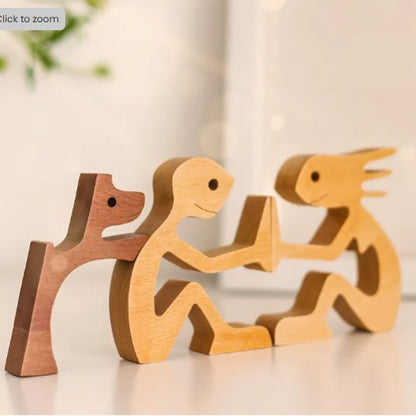 Cross-border New Products Personalized Combination Pet Wood Carving Ornaments Crafts Nordic Office Creative Crafts Puppy