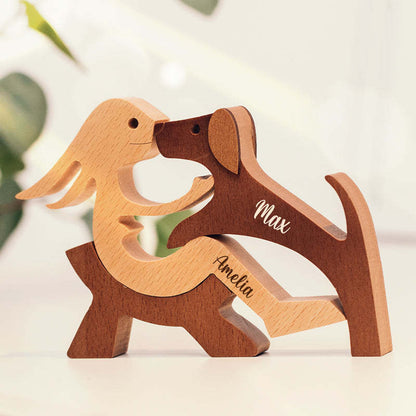 Cross-border New Products Personalized Combination Pet Wood Carving Ornaments Crafts Nordic Office Creative Crafts Puppy