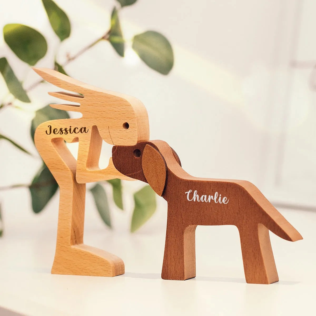 Cross-border New Products Personalized Combination Pet Wood Carving Ornaments Crafts Nordic Office Creative Crafts Puppy