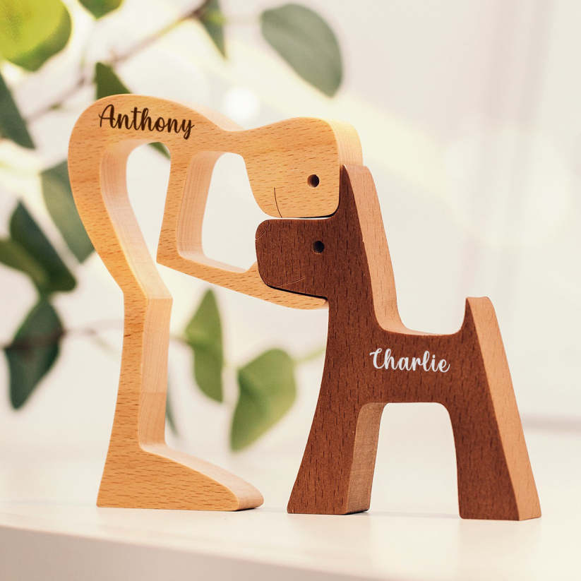 Cross-border New Products Personalized Combination Pet Wood Carving Ornaments Crafts Nordic Office Creative Crafts Puppy