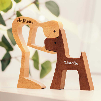 Cross-border New Products Personalized Combination Pet Wood Carving Ornaments Crafts Nordic Office Creative Crafts Puppy