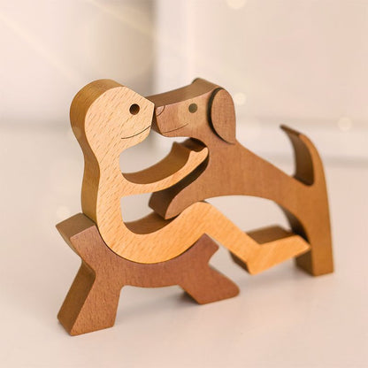 Cross-border New Products Personalized Combination Pet Wood Carving Ornaments Crafts Nordic Office Creative Crafts Puppy