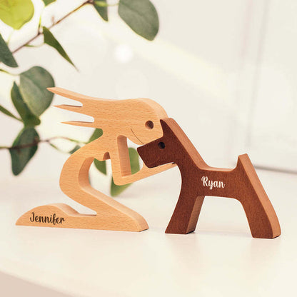 Cross-border New Products Personalized Combination Pet Wood Carving Ornaments Crafts Nordic Office Creative Crafts Puppy