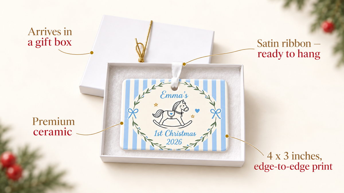 Rectangle Baby’s First Christmas Ornament
