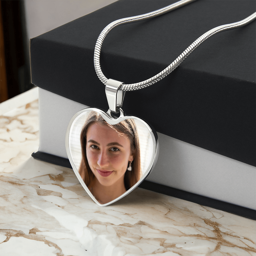 Collier Médaillon Cœur Photo personnalisé