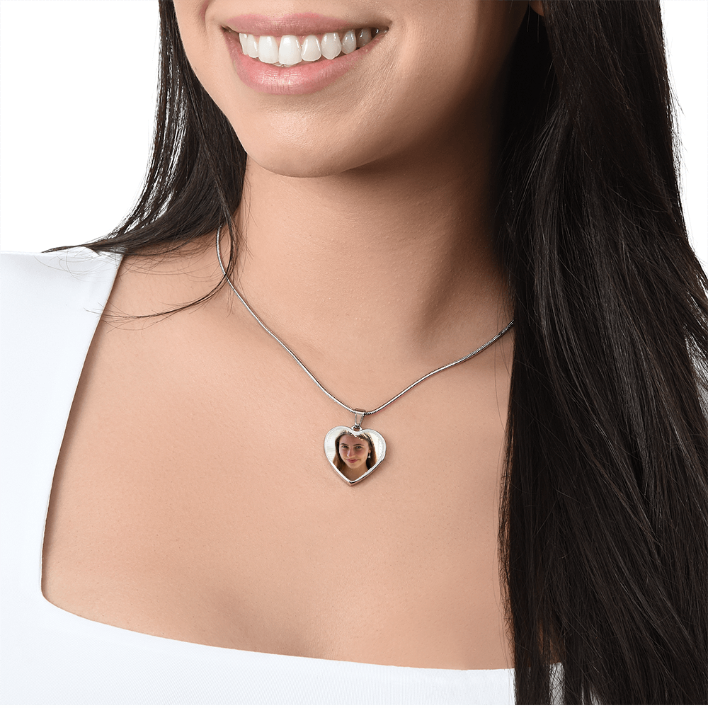 Collier Médaillon Cœur Photo personnalisé