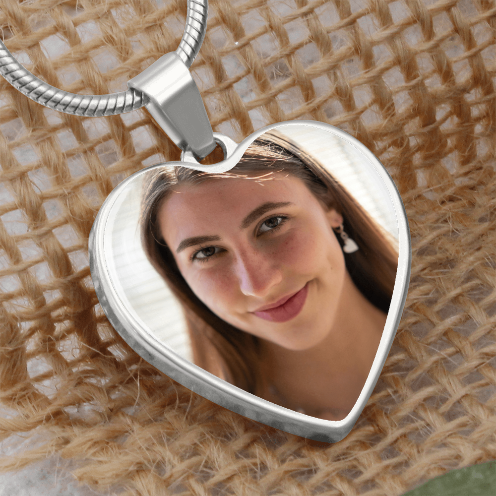 Collier Médaillon Cœur Photo personnalisé
