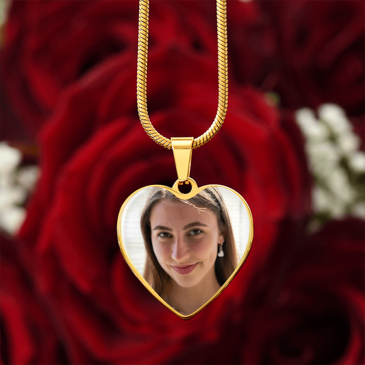 Collier Médaillon Cœur Photo personnalisé