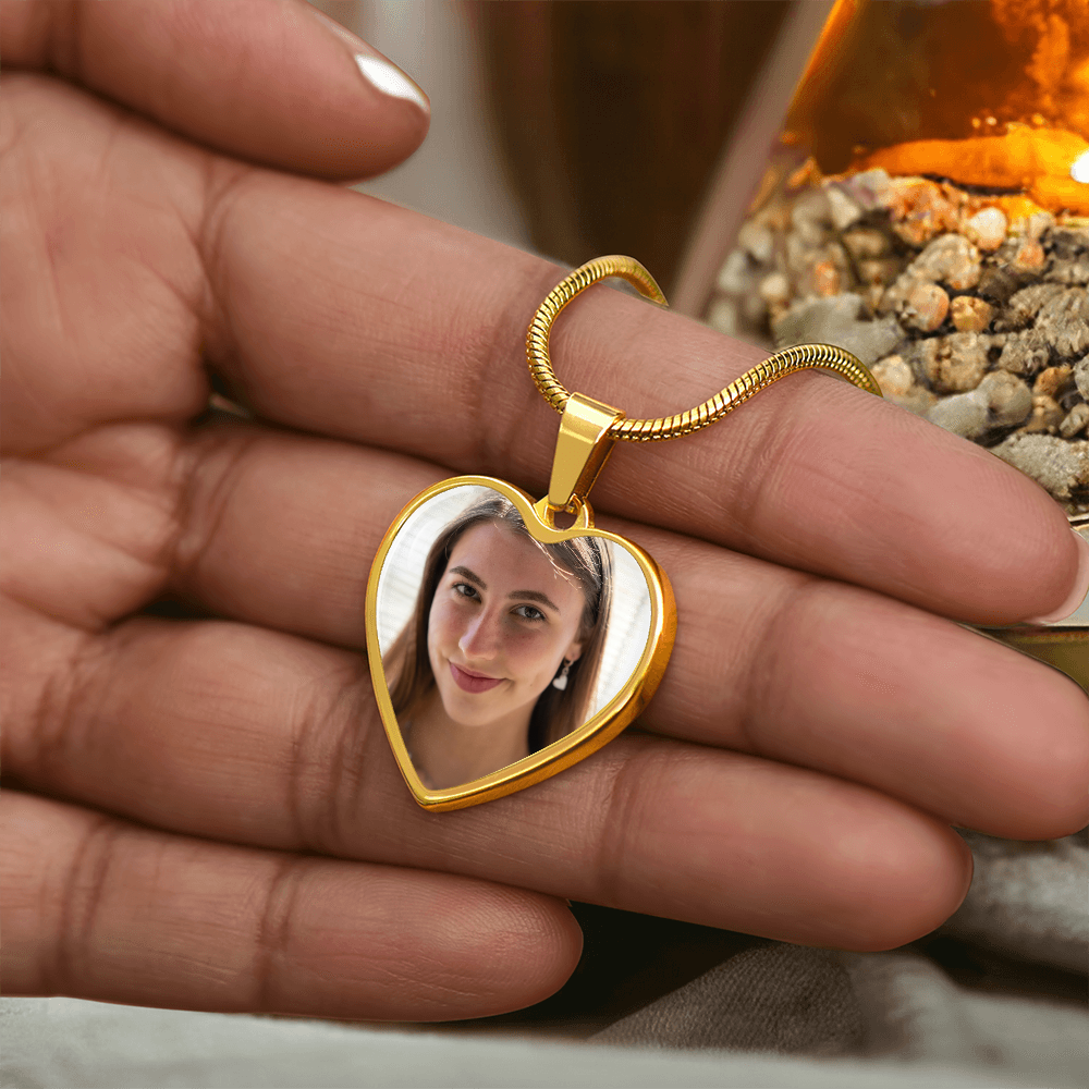 Collier Médaillon Cœur Photo personnalisé