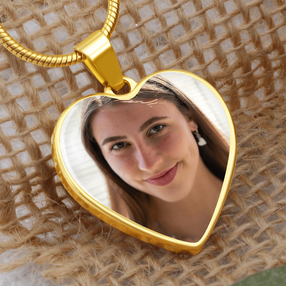 Collier Médaillon Cœur Photo personnalisé