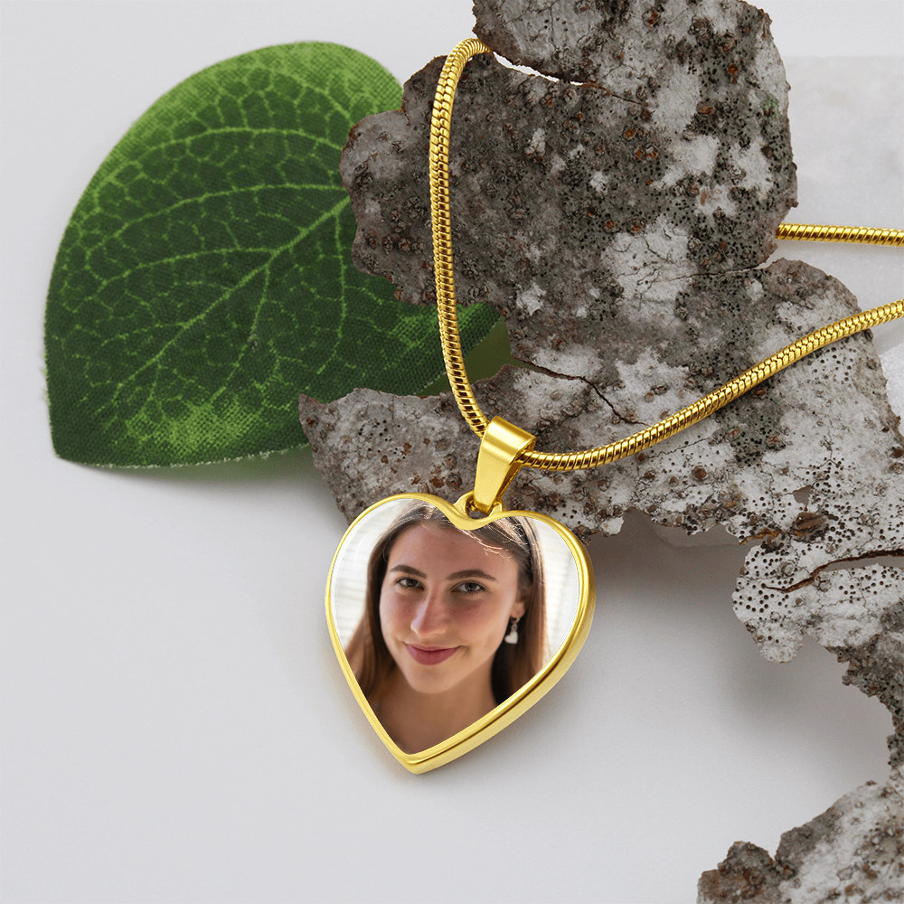 Collier Médaillon Cœur Photo personnalisé