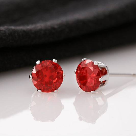 Red Zircon Earrings
