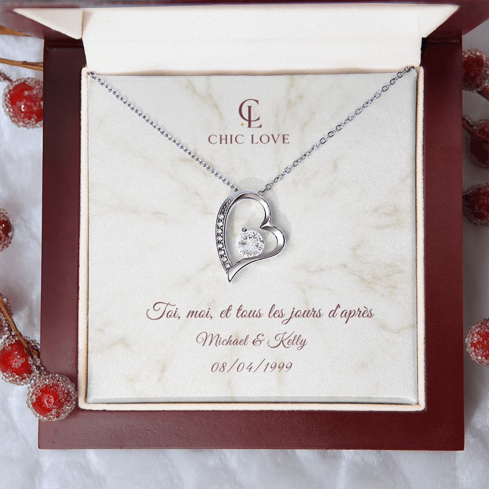 Collier Amour Insatiable - Carte personnalisée