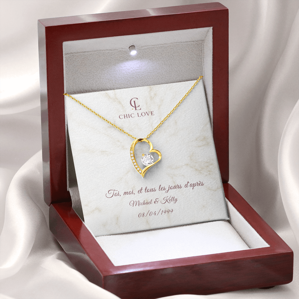 Collier Amour Insatiable - Carte personnalisée