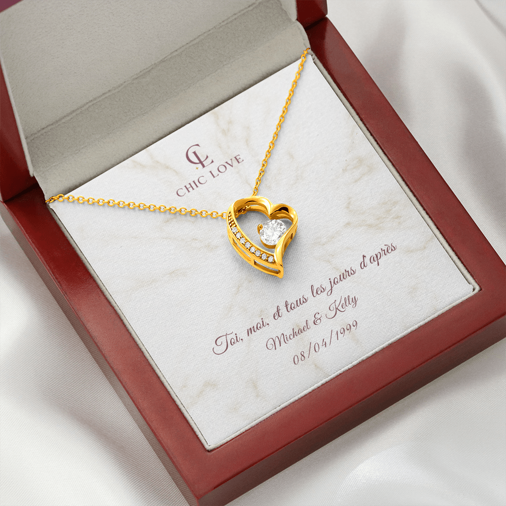 Collier Amour Insatiable - Carte personnalisée