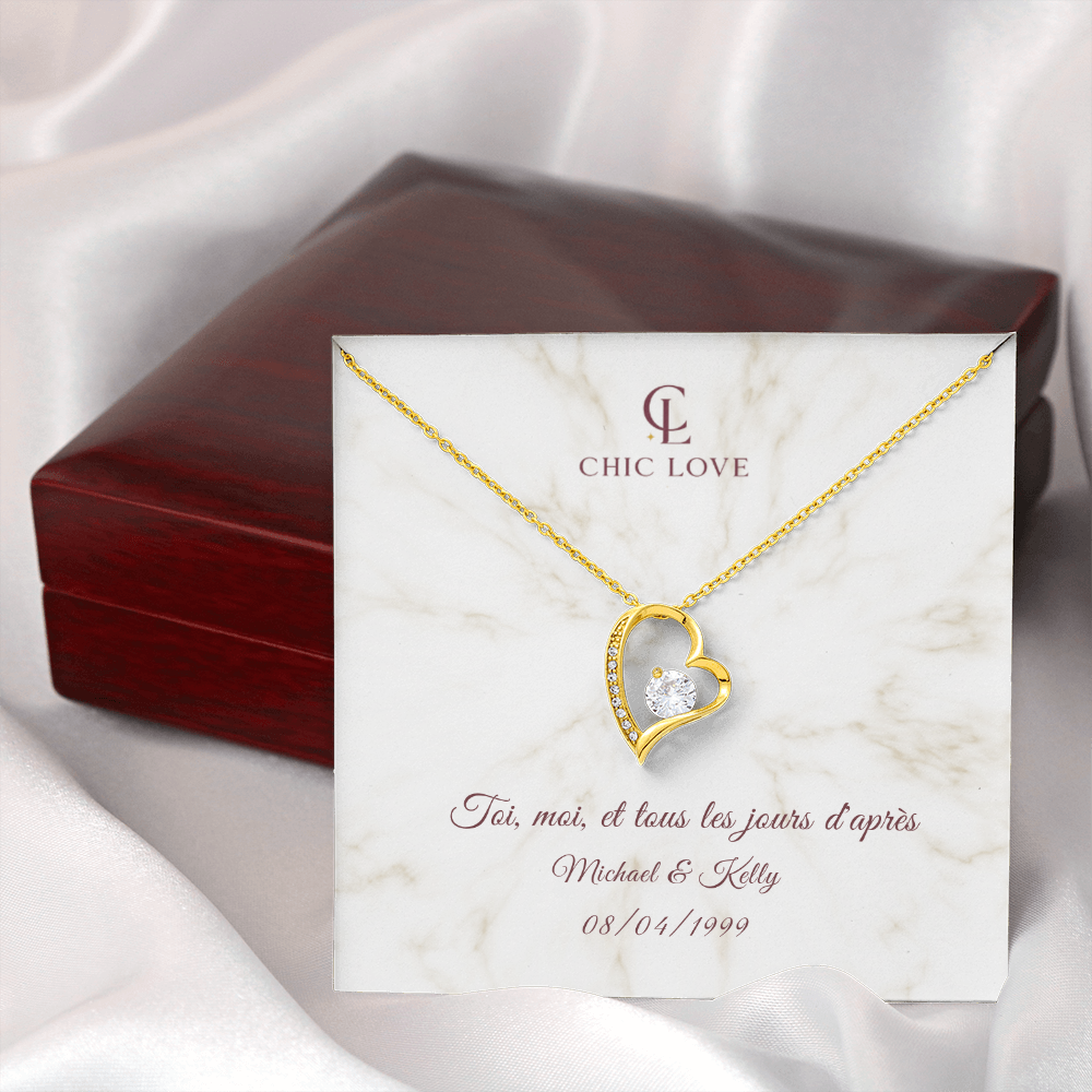 Collier Amour Insatiable - Carte personnalisée