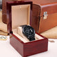 Black Chronograph Watch - custom back engraving