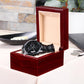 Black Chronograph Watch - custom back engraving