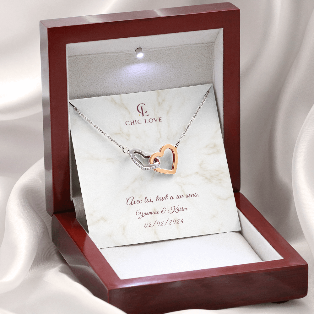 Collier Amour intemporel - Carte personnalisé