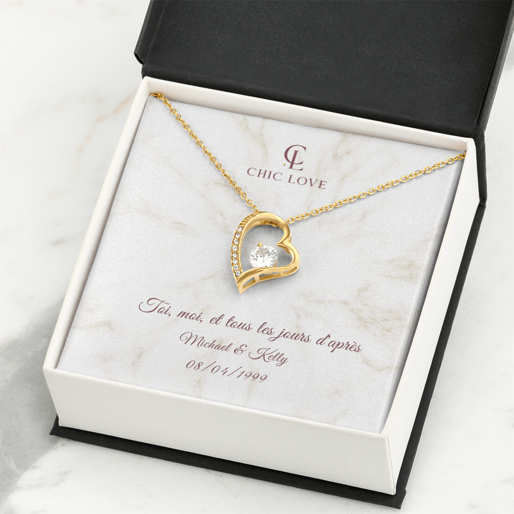 Collier Amour Insatiable - Carte personnalisée