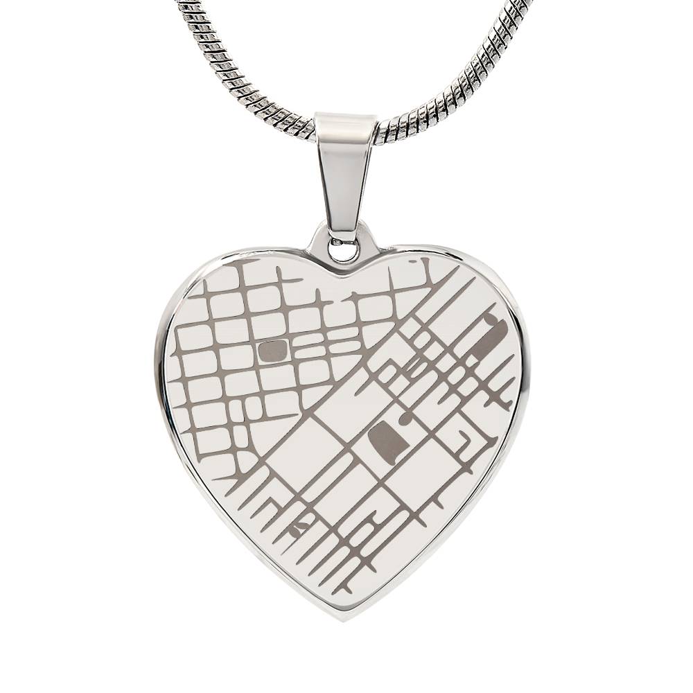 Collier Pendentif Cœur — La Carte de Notre Histoire Gravée