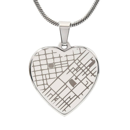 Collier Pendentif Cœur — La Carte de Notre Histoire Gravée