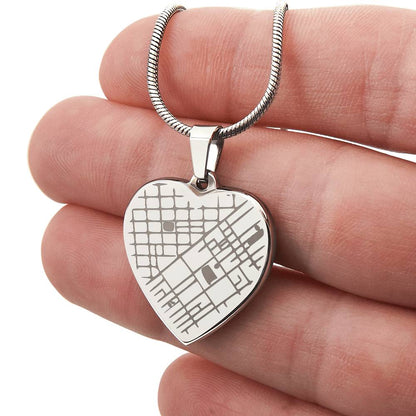 Collier Pendentif Cœur — La Carte de Notre Histoire Gravée