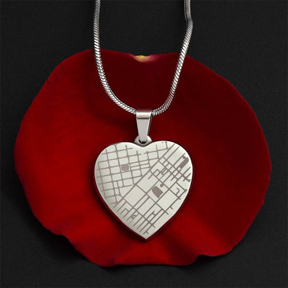 Collier Pendentif Cœur — La Carte de Notre Histoire Gravée