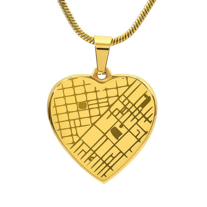 Collier Pendentif Cœur — La Carte de Notre Histoire Gravée