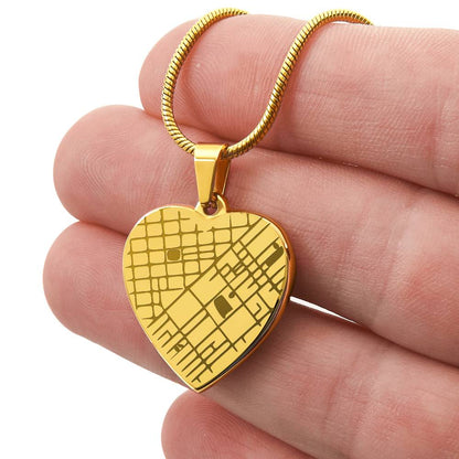 Collier Pendentif Cœur — La Carte de Notre Histoire Gravée
