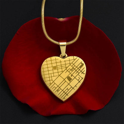 Collier Pendentif Cœur — La Carte de Notre Histoire Gravée