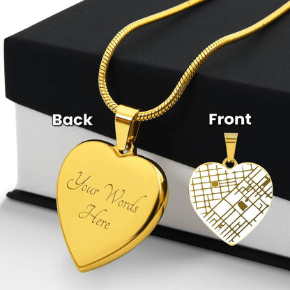 Collier Pendentif Cœur — La Carte de Notre Histoire Gravée