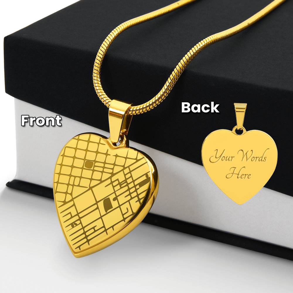 Collier Pendentif Cœur — La Carte de Notre Histoire Gravée