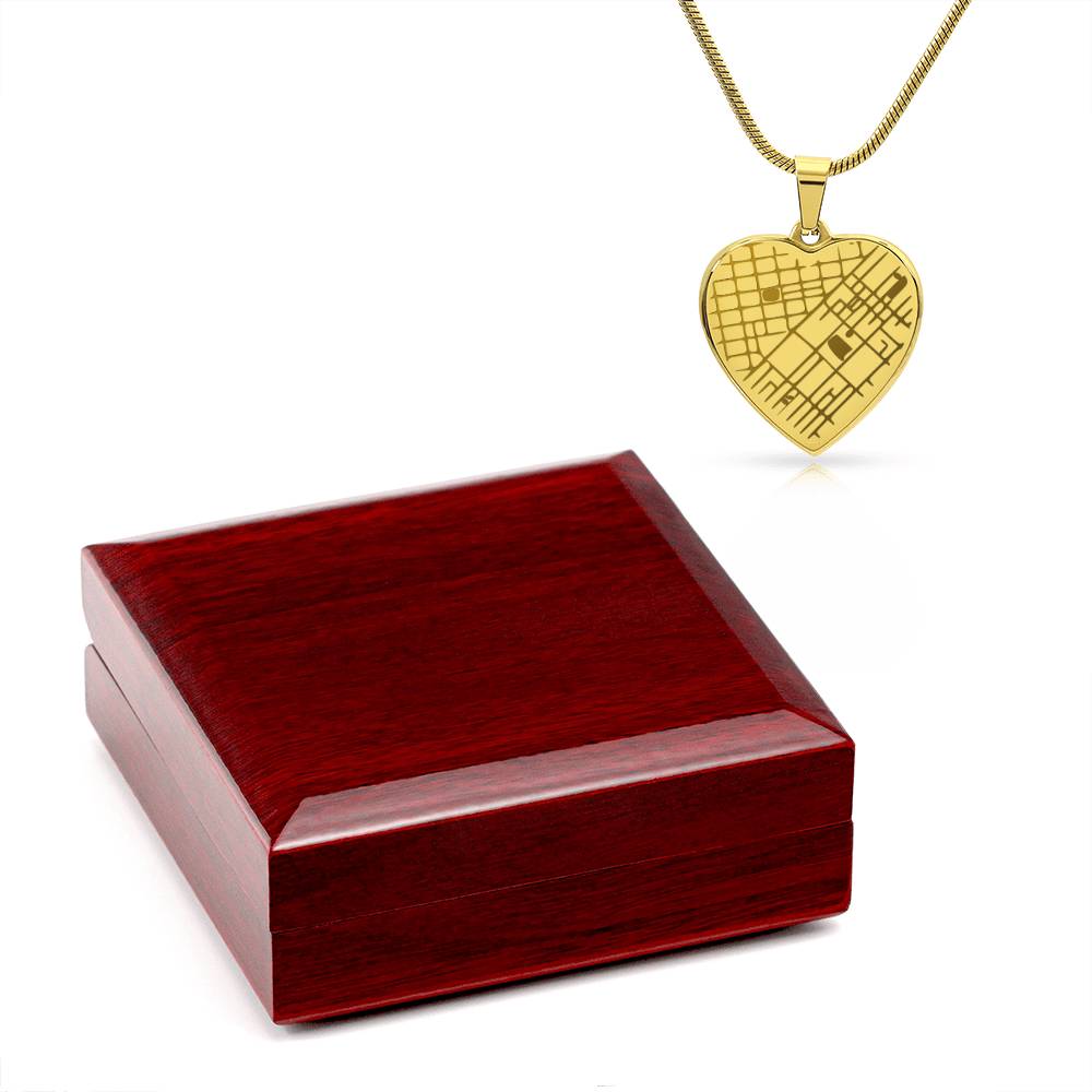 Collier Pendentif Cœur — La Carte de Notre Histoire Gravée