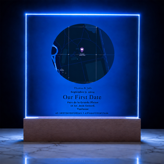 Custom Map Plaque – Our First Date – product image 1